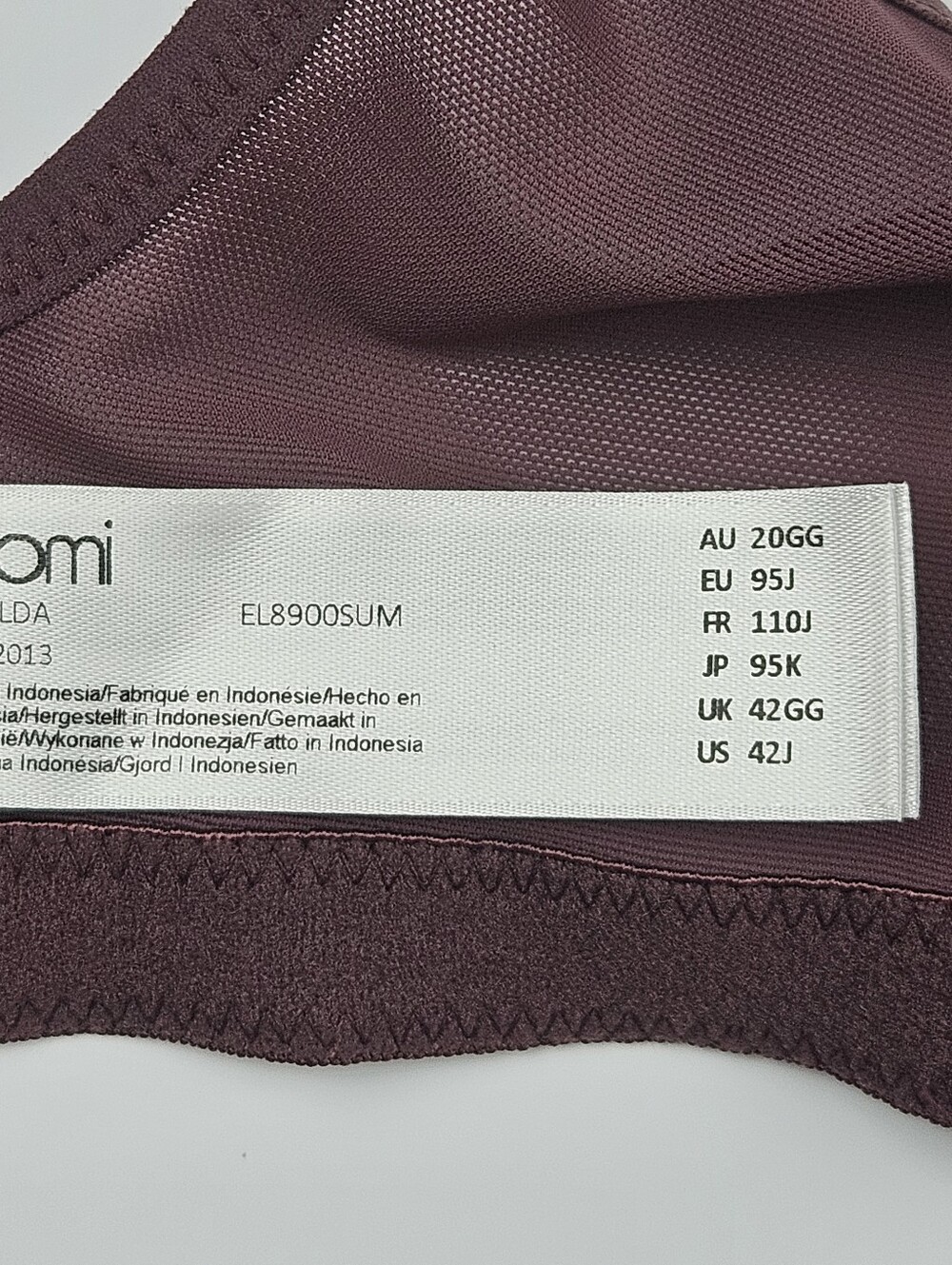 Elomi Matilda Sugerplum Plunge Mesh  Sheer Underwire Bra NWT Size 42J - Picture 5 of 15